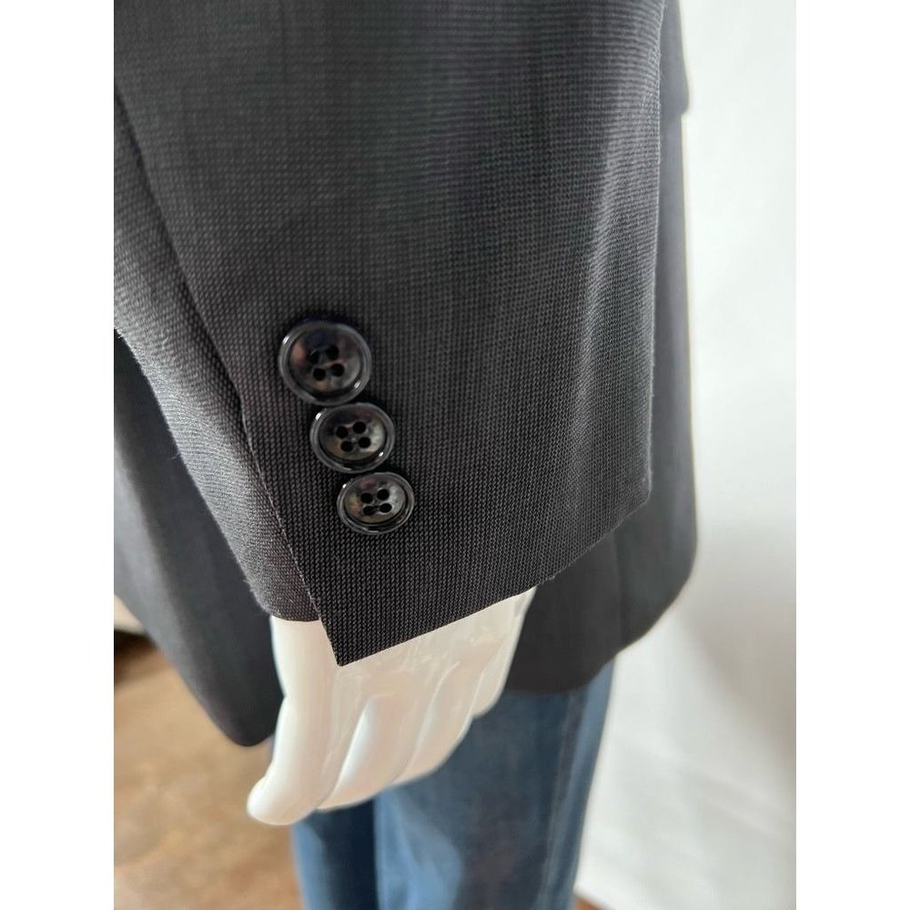 Albert Nipon Mens Suit Jacket Gray Wool Blend Poc… - image 4